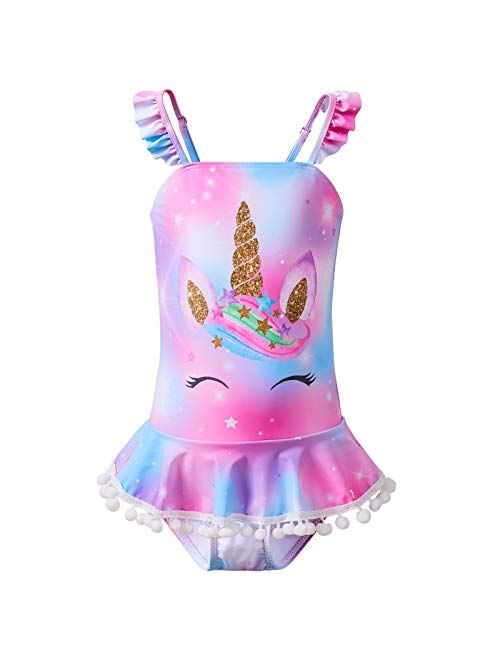 Play Tailor Girls Swimsuit One Piece Bathing Suit Swimwear with Skirt