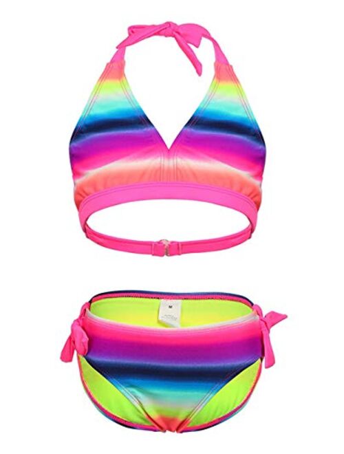 DUSISHIDAN Toddlers & Big Girls Swimsuit Two-Piece Tankini Top and Brief Set