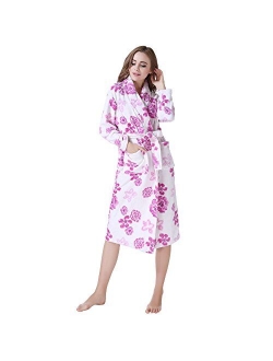 Richie House Women's Plush Soft Warm Bathrobe Robe Size S-XL