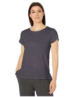 Women's Lightweight Lounge Terry Short-Sleeve Side-Slit T-Shirt