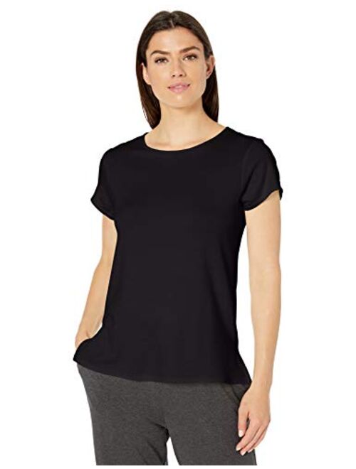 Amazon Essentials Women's Lightweight Lounge Terry Short-Sleeve Side-Slit T-Shirt