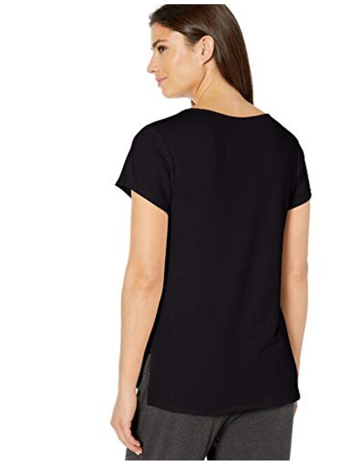 Amazon Essentials Women's Lightweight Lounge Terry Short-Sleeve Side-Slit T-Shirt