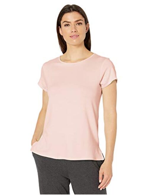 Amazon Essentials Women's Lightweight Lounge Terry Short-Sleeve Side-Slit T-Shirt