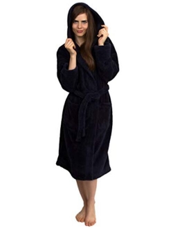 TowelSelections Women's Robe, Plush Fleece Hooded Spa Bathrobe, Made in Turkey