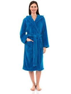 TowelSelections Women's Robe, Plush Fleece Hooded Spa Bathrobe, Made in Turkey