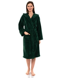 TowelSelections Women's Robe, Plush Fleece Hooded Spa Bathrobe, Made in Turkey