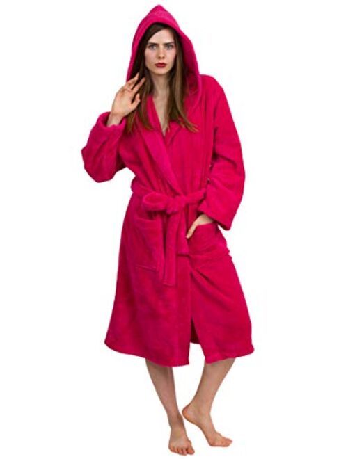 TowelSelections Women's Robe, Plush Fleece Hooded Spa Bathrobe, Made in Turkey