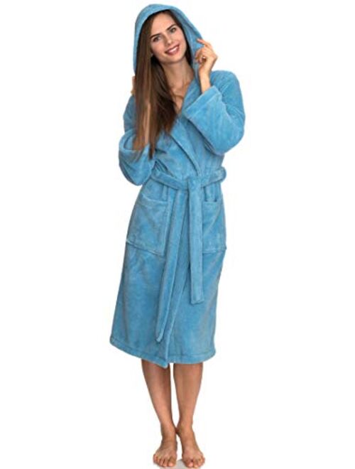 TowelSelections Women's Robe, Plush Fleece Hooded Spa Bathrobe, Made in Turkey