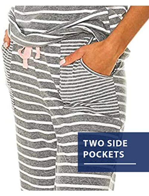 U.S. Polo Assn. Womens Short Sleeve Shirt and Pajama Pants with Pockets Lounge Sleepwear Set