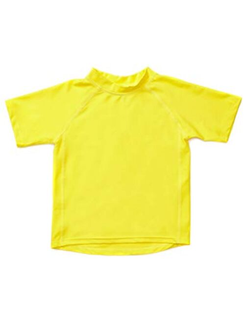 Leveret Short Sleeve Baby Boys Girls Rash Guard Sun Protected UPF + 50 Kids & Toddler Swim Shirt (12 Months-5 Toddler)