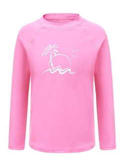 Kids Swim Shirt Boys Long Sleeve Rash Guard Shirts UPF 50+/Sun Protetion Swimsuits