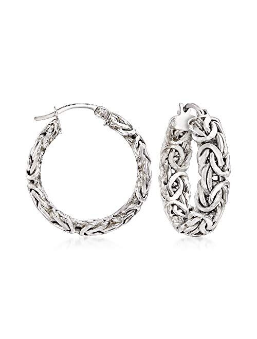 Ross-Simons Sterling Silver Small Byzantine Hoop Earrings