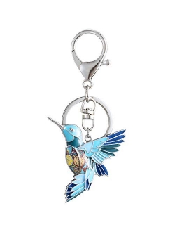 Luckeyui Unique Hummingbird Keychain Gifts for Women Girls Bird Charm Keyrings