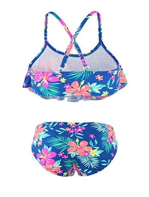 Buy Girls Two Piece Swimsuits Rainbow Bikini Sets Adjustable Strap ...