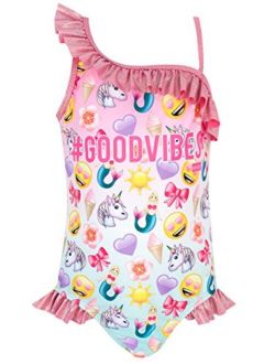 emoji Girls' Unicorn and Mermaid Swimsuit