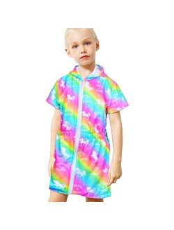 Sylfairy Unicorn Cover Up for Girls Terry Swim Cover Ups Hooded