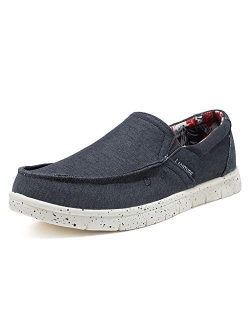 FANTURE Men Loafer Slip On Sneakers Casual Comfort Lightweight Travel Stretch Canvas Shoes -U419XXXME001