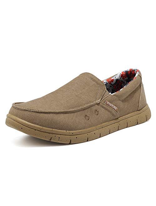 FANTURE Men Loafer Slip On Sneakers Casual Comfort Lightweight Travel Stretch Canvas Shoes -U419XXXME001