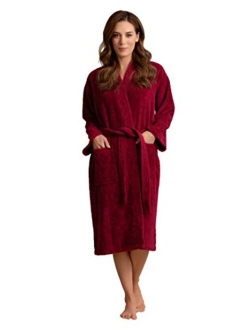 Soft Touch Linen Women's Soft Absorbent Bath Robe Terry Cloth Kimono Long Bathrobe 100% Turkish Cotton