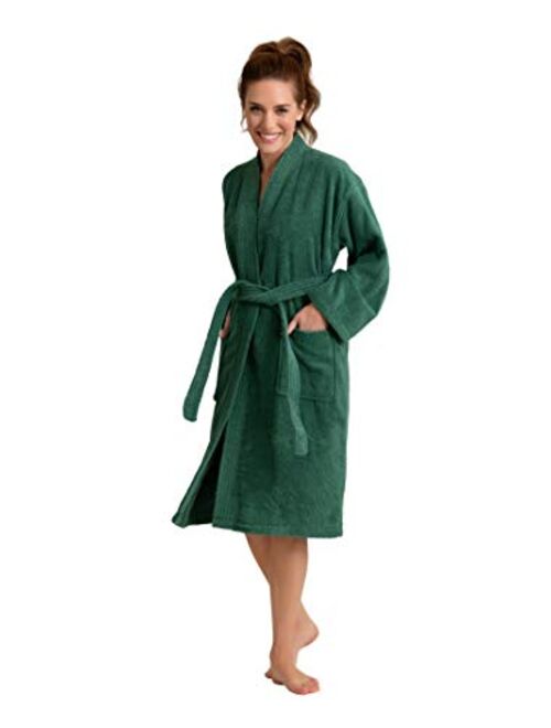 Soft Touch Linen Women's Soft Absorbent Bath Robe Terry Cloth Kimono Long Bathrobe 100% Turkish Cotton