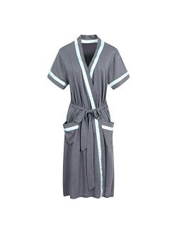 Richie House Women's Short Sleeve Cotton Bathrobe Robe Size XS-XL RHW2753