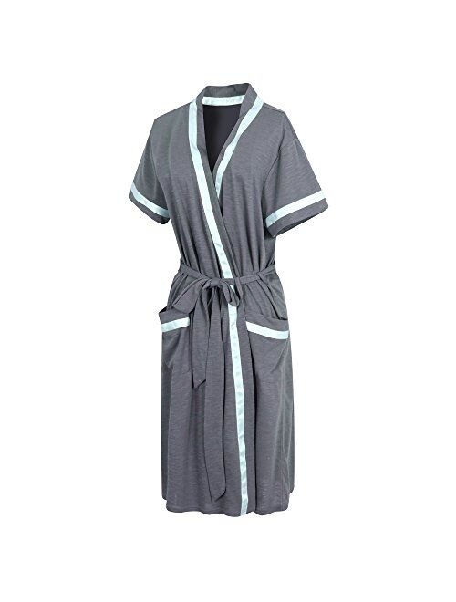 Richie House Women's Short Sleeve Cotton Bathrobe Robe Size XS-XL RHW2753