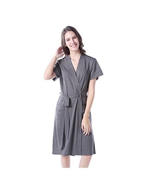 Richie House Women's Short Sleeve Cotton Bathrobe Robe Size XS-XL RHW2753