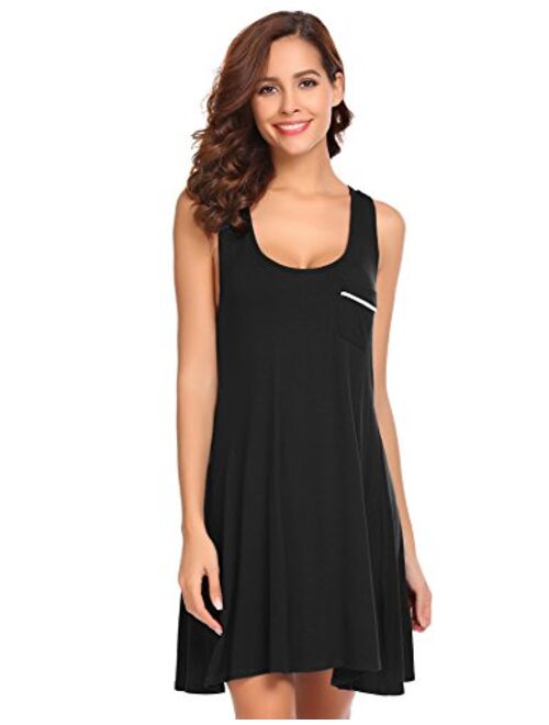 Ekouaer Sleepwear Womens Chemise Nightgown Full Slip Lounge Dress Sexy Lingerie Sleepshirt