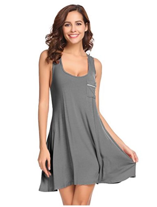 Ekouaer Sleepwear Womens Chemise Nightgown Full Slip Lounge Dress Sexy Lingerie Sleepshirt