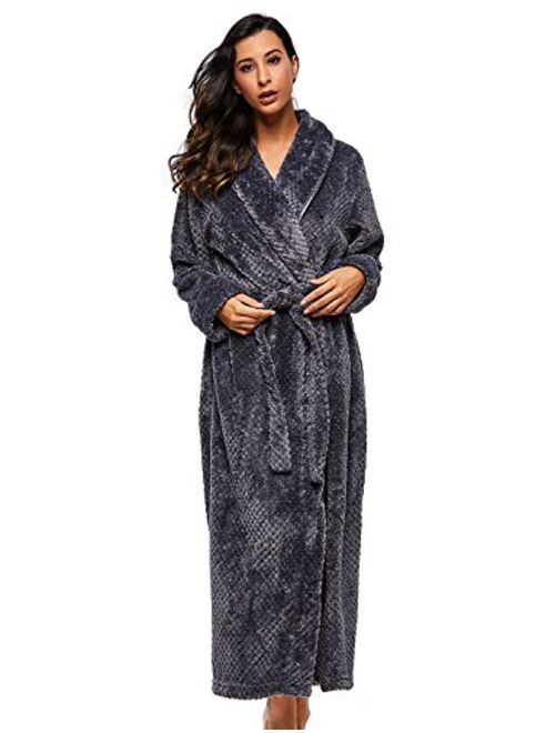 CHENXI Womens Loungewear Plush Fleece Bath Robes Cosy Housecoats