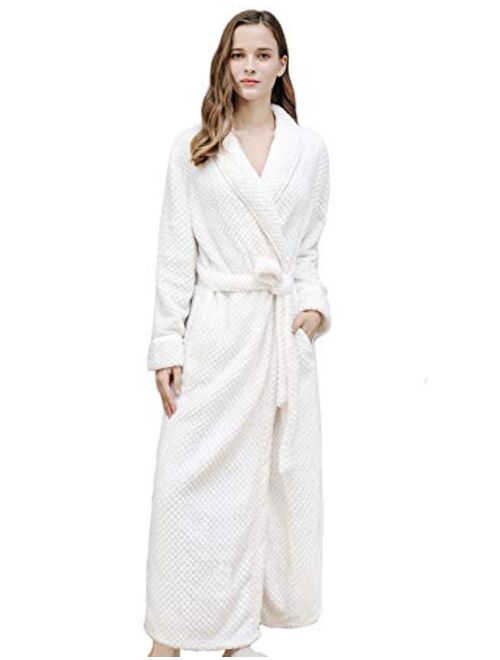 CHENXI Womens Loungewear Plush Fleece Bath Robes Cosy Housecoats