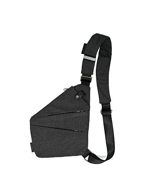 Fashion Digital Shoulder Bag Men Multi-functional Crossbody Backpack Anti-theft Gun Chest Bag