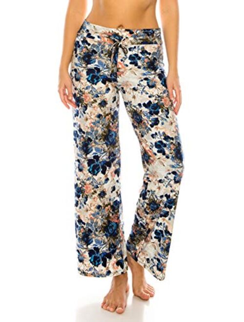 Leggings Depot Women's Comfortable Casual Print Pajama Lounge Pants BAT1