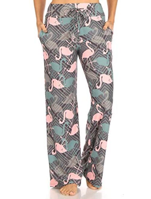 Leggings Depot Women's Comfortable Casual Print Pajama Lounge Pants BAT1