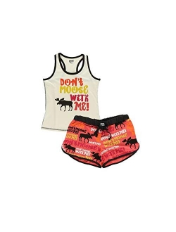 Lazy One Matching Pajamas for Women, Cute Pajama Shorts and Tank Top Set