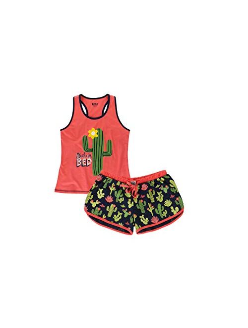 Lazy One Matching Pajamas for Women, Cute Pajama Shorts and Tank Top Set