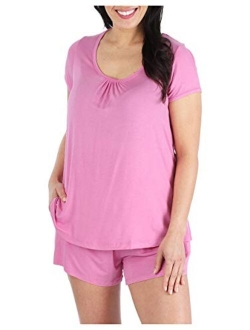 bSoft Women's Sleepwear Short Sleeve Top and Shorts Pajama Set