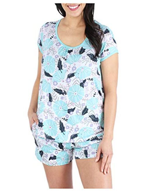 bSoft Women's Sleepwear Short Sleeve Top and Shorts Pajama Set