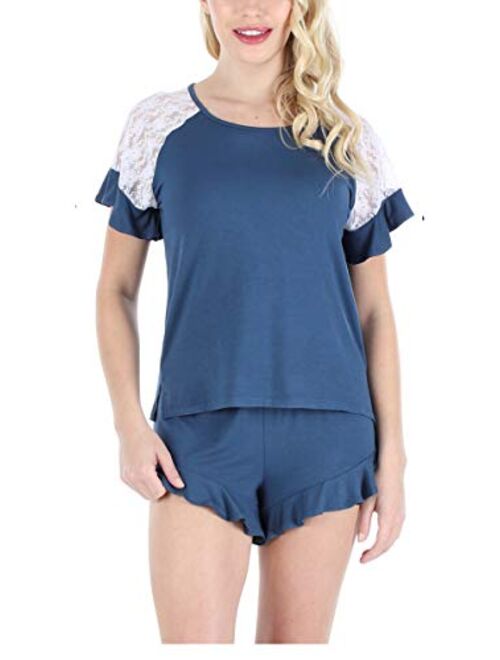 bSoft Women's Sleepwear Short Sleeve Top and Shorts Pajama Set