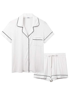 Cherrydew Womens Pajamas Soft Bamboo - PJ Short Sets for Women