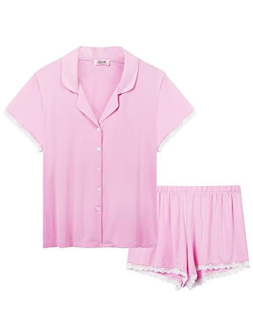 Cherrydew Womens Pajamas Soft Bamboo - PJ Short Sets for Women