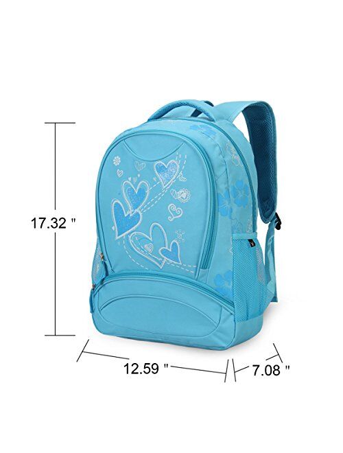 Hynes Eagle Kids School Backpack Sweetheart Pattern Backpack for Girl