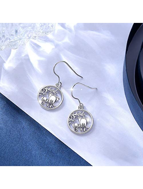 Elephant Earrings Gifts for Women, AEONSLOVE 925 Sterling Silver Womens Lucky Elephant Drop Dangle Earrings Mother's Day Jewelry Gifts for Women Mom Wife Girls