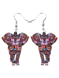 Signature Wildlife Collection Sunrise Jungle Safari Wild Elephant Drop Dangle Statement Women Earrings Jewelry