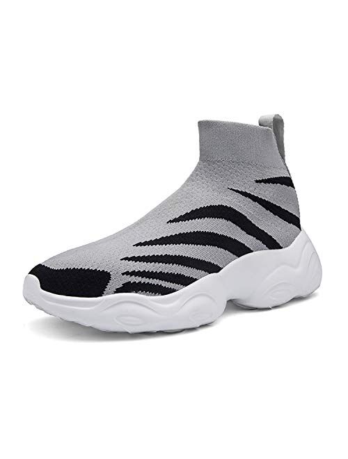 SUNROLAN Fashion Sneakers for Women and Men Lightweight Athletic Running Shoes Breathable Balenciaga Look Walking Sock Shoes