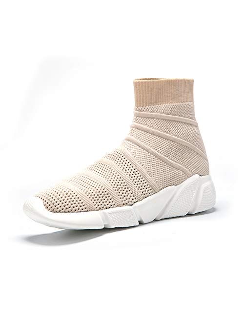 SUNROLAN Fashion Sneakers for Women and Men Lightweight Athletic Running Shoes Breathable Balenciaga Look Walking Sock Shoes