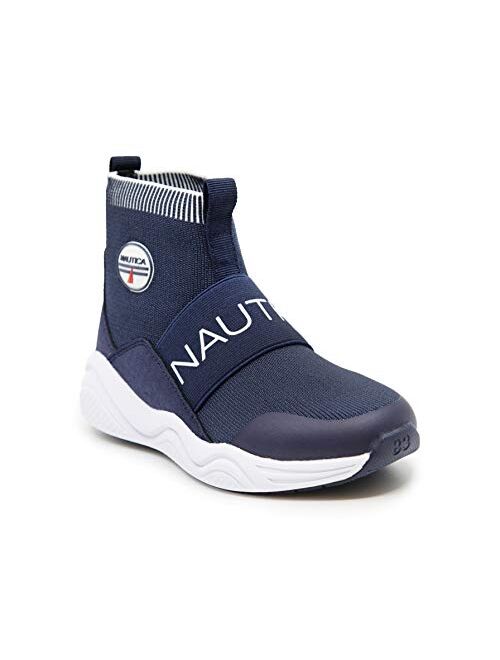 Nautica Kids Boys Silas Youth High-Top Sock Slip-On Sneaker with Extra Ankle Support