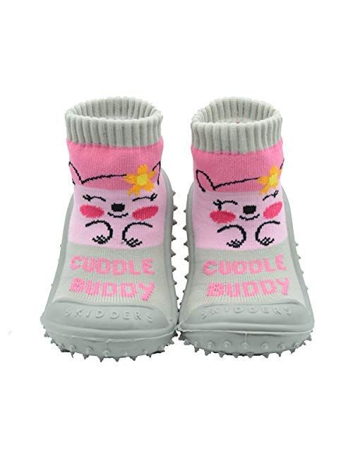 Skidders Baby Toddler Girls Grip with Rubber Soles Non-Slip Flexible Shoes