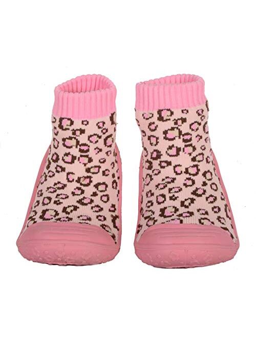 Skidders Baby Toddler Girls Grip with Rubber Soles Non-Slip Flexible Shoes