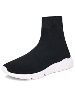 BADIER Women's Balenciaga Look High Top Mesh Casual Walking Running Sport Sock Shoe Sneakers